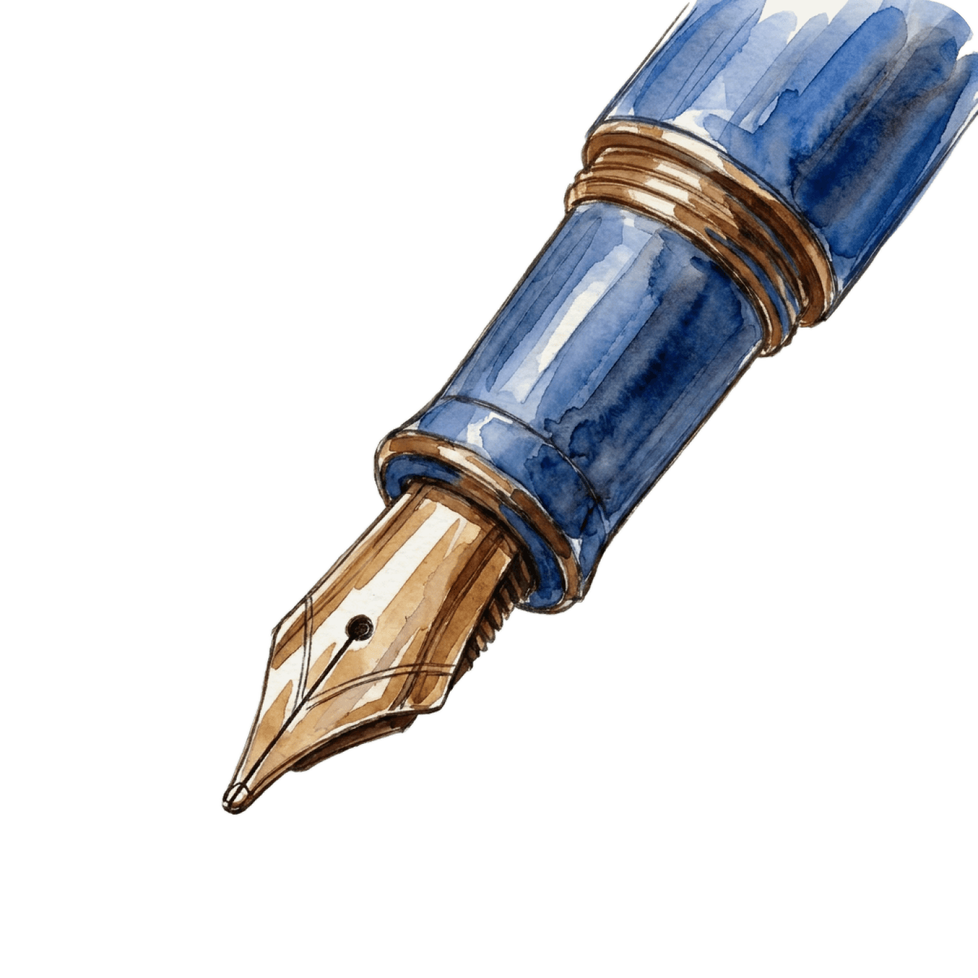 Fountain pen, nib down